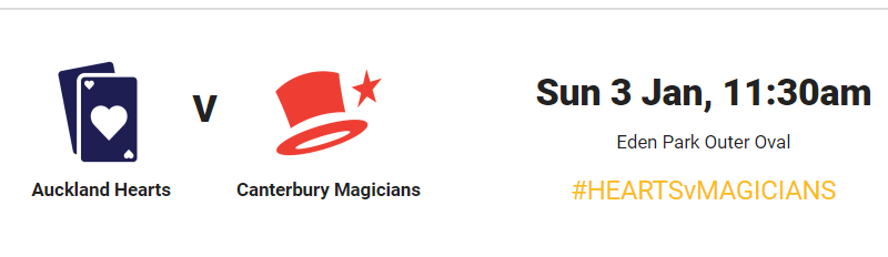 Auckland Hearts vs Canterbury Magicians