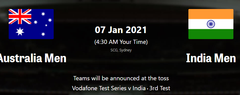 India vs Australia 3rd test match head to head stats