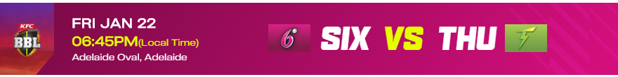 SS vs ST (SIX V THU) – Sydney Sixers vs Sydney Thunder BBL10 Match 48 Live Streaming Schedule Match Preview,Prediction ,Dream11, playing 11 #SIXVTHU