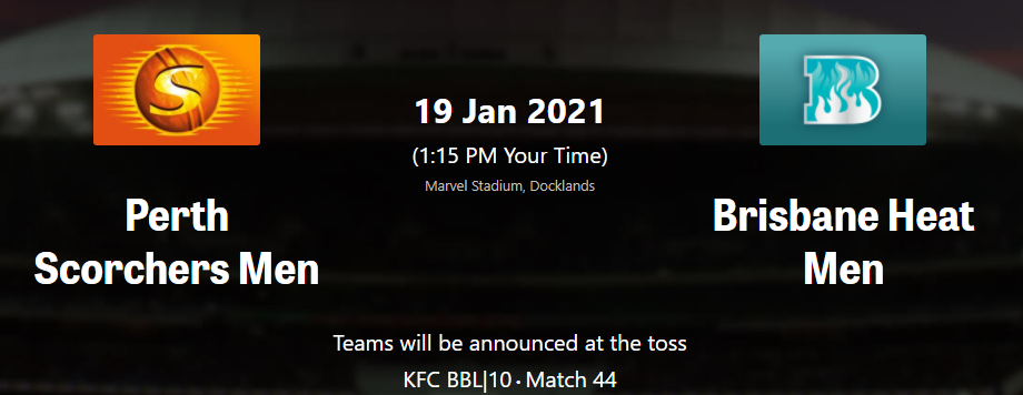 Big Bash League 2020-21-BBL10 Match 44 Perth Scorchers vs Brisbane Heat Head to Head Stats, Point Table, Top players, Match Preview, Prediction