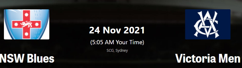 NSW VS VCT MATCH 8 MARSH CUP