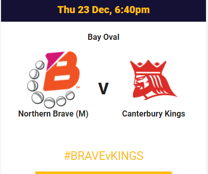 Canterbury Kings vs Northern Braves match 11 live streaming