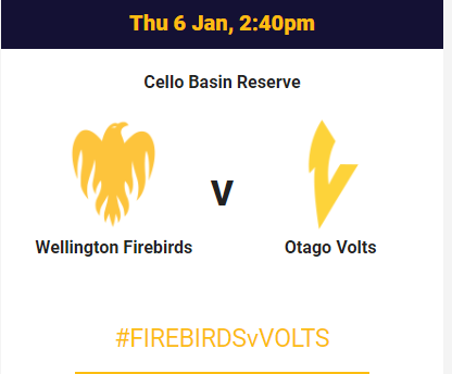  Super Smash 2021-22 Match 19:  Wellington Firebirds vs   Otago Volts   Live streaming  details , Live Score , Match Preview, Prediction #WF vs OV