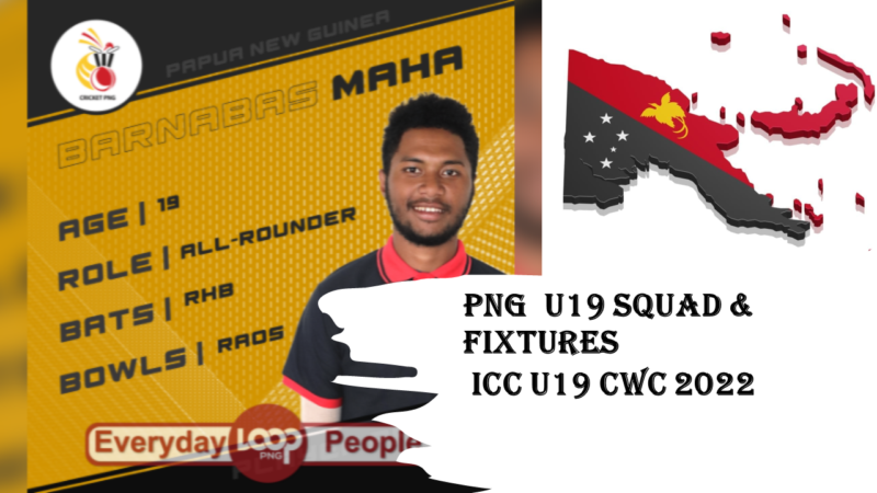 PNG Squad and Fixtures ICC U19 CWC 2022