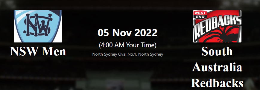 Marsh One-Day Cup2022-23: SOA Men vs NSW Men 10th  Match Marsh OD-Cup Live score Streaming, Preview, Prediction, Schedule, Dream 11  South Australia  Men  vs New South Wales MEN