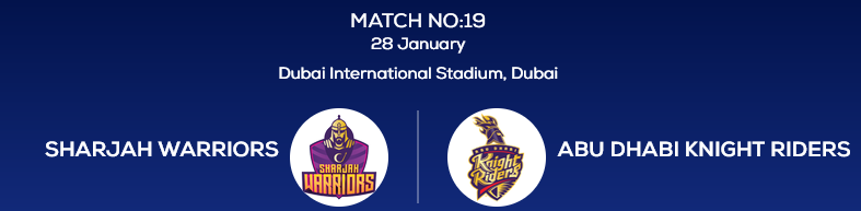 ILT20 2023: Match 19, ADKR vs SW Match Preview, prediction, live stream |Where to watch Abu Dhabi Knight Riders  vs Sharjah Warriors ?