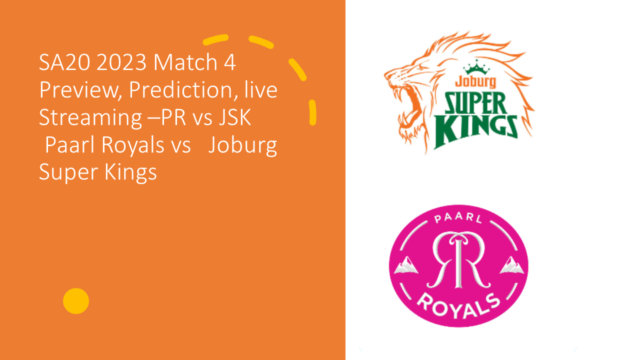 SA20 2023: Match 4, JSK vs PR Match Preview, prediction ,live stream |Where to watch  JSK vs PR?