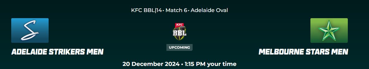 BBL  2024-25: BBL|14 Match 6, AS vs MS– Match Preview, Live Streaming, live Score , Live Telecast ,  Melbourne Stars vs Adelaide Strikers