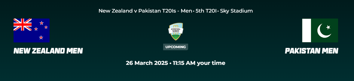 Pakistan vs New Zealand 5th T20I Match Preview – March 26, 2025