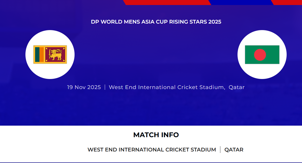 Live Streaming Guide Sri Lanka A vs Bangladesh A  Asia Cup Rising Stars 2025