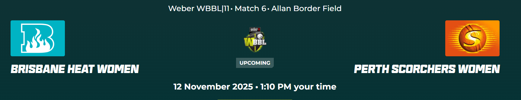 WBBL11 2025-26: PS-W vs BH-W  Match Preview
