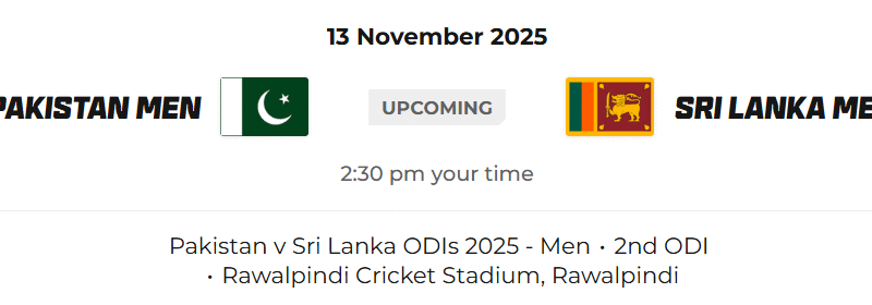 PAK vs SL 2nd ODI