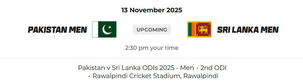 Pakistan vs Sri Lanka 2nd ODI Match Preview, Prediction , Head to Head Stats