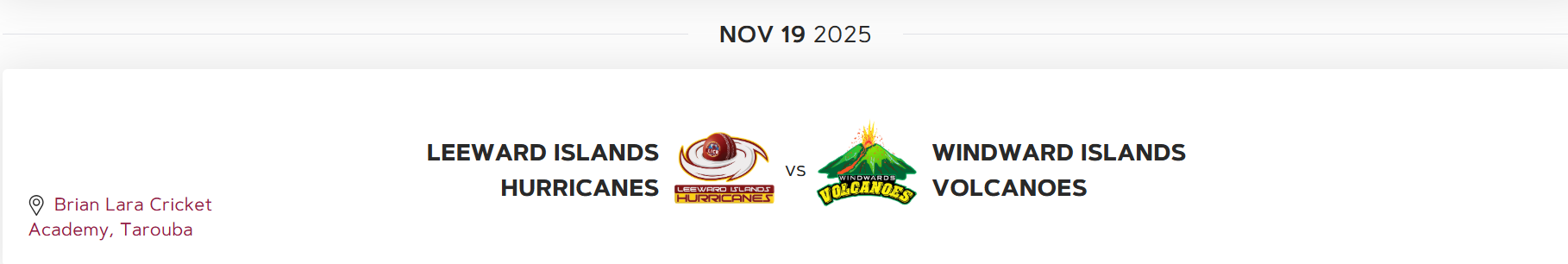 Live Streaming Guide CG Super50 Cup Leeward Islands vs Windward Islands